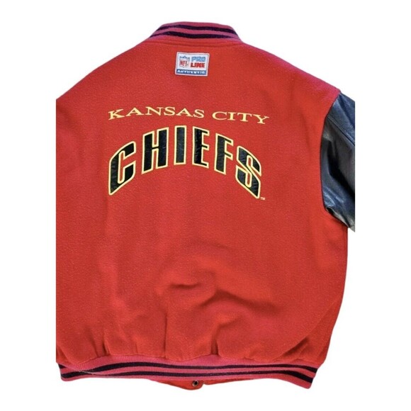Rare Vintage 90’s Pro Line Logo Athletic Kansas City Chiefs Varsity Jacket - Picture 3 of 9